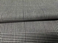 Tela Tejida Elástica Teñida con Hilo de 250GSM, Diseño Houndstooth, Semi-Worsted, 10% Lana, 70% Poliéster, 18% Rayón, 2% Spandex, En Stock