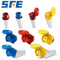 Prise et Fiche Industrielles Étanche SFE IP67 16A 32A 63A 125A 6H 2P+E 3/4/5 Broches Monophasées Triphasées