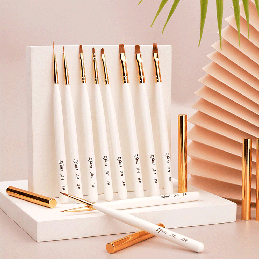 Инструмент для дизайна ногтей, ручка с цветком, круглая головка, кисть для размазывания линии, набор кистей для нейл-арта с футляром для ручки