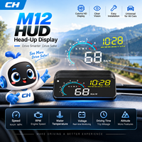 Affichage tête haute M12 OBD+GPS double système : vitesse, régime moteur, température eau, tension, altitude, boussole – Universel PnP pour voiture, camion, SUV