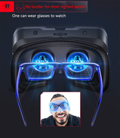 Boîte de réalité virtuelle pour téléphone portable de 4,7 à 7 pouces, vidéos intelligentes 3D, lunettes VR, expérience immersive, casque VR avec écouteurs G04EA