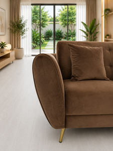 Chic Emerald Roma Two Seat Square Lounge Set with Eco-Friendly Fabric for Living Room & Hotel - Product Image 1