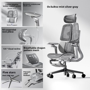 Igrow Mesh Ergonomic Computer Gaming <strong>Chair</strong> for Home Office-Comfortable Long Sitting with Adjustable Headrest Reclining Backrest - Product Image 6