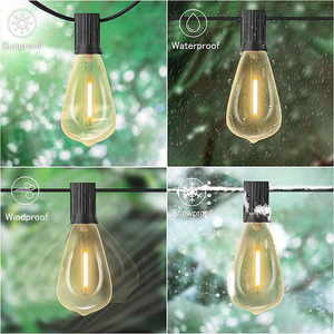 Ngoài trời Festoon LED năng lượng mặt trời chuỗi đèn IP67 shatterproof PVC <span class=keywords><strong>Globe</strong></span> st38 25/50/100ft với dây đồng cho đám cưới trang trí nội thất vườn - Product Image 3