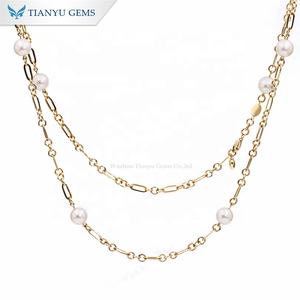 <span class=keywords><strong>Collana</strong></span> con Pendente di <span class=keywords><strong>Perle</strong></span> in Oro 14K Tianyu Gems, Gioiello Elegante da Donna con <span class=keywords><strong>Perle</strong></span> Bianche <span class=keywords><strong>Vere</strong></span> - Product Image 2