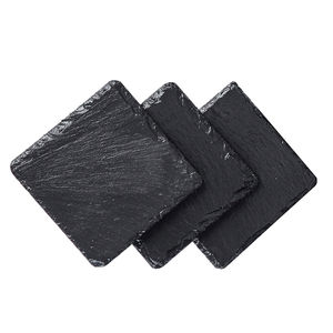 Posavasos de Pizarra de Piedra Natural Negra Personalizados al por Mayor 2022, Alfombrilla Clásica, Sostenible para Bodas y Fiestas, Impresión UV - Product Image 1