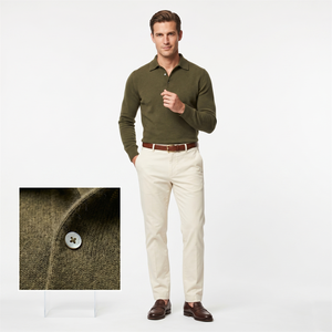 Polo en laine mélangée alpaga 12GG pour homme – Pull de luxe doux et élégant, style <span class=keywords><strong>Old</strong></span> Money – Vêtement haut de gamme en gros - Product Image 4