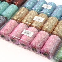 100g/roll Glitter Lurex Metallic Yarn 5 Rolls 565g/set Shiny Sparkle Crochet Yarn for Handmade DIY Bag Knitting