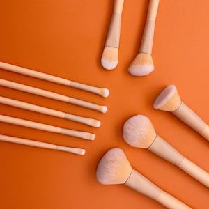 Ensemble de 10 pinceaux de maquillage en poils synthétiques couleur chair, forme éventail, pour fond de teint, anticernes, poudre, kit d'outils de beauté pour le visage - Product Image 3