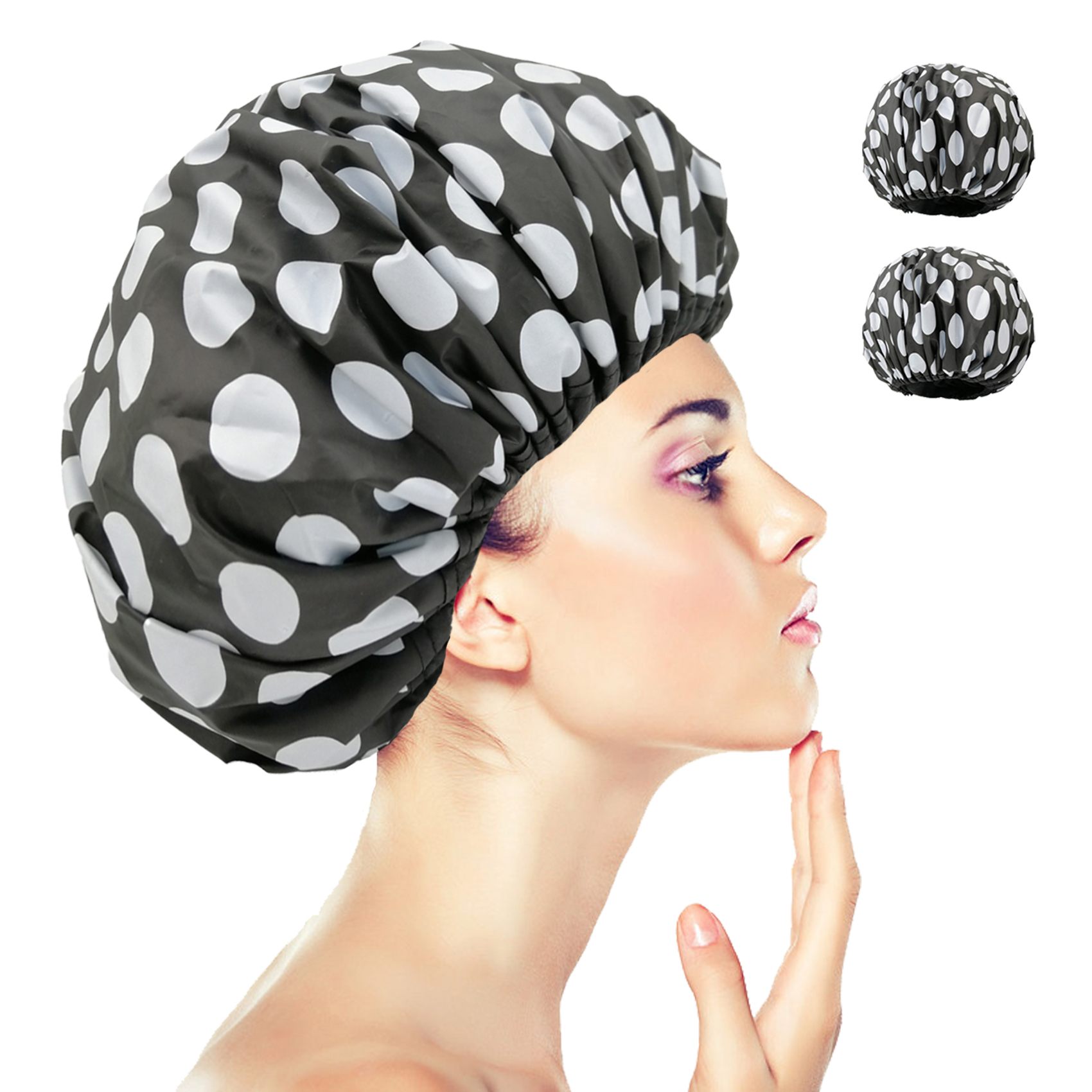 Махровая Женская водонепроницаемая шапочка для душа PEVA для сушки волос