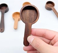 Cuillère doseuse en bois massif de noyer noir, manche court ou long, style européen, pour café en grains et poudre