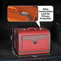 Organisateur de coffre de voiture robuste, grande capacité, multi-compartiments, avec poignée, antidérapant, pour SUV, boîte de rangement avec serrure