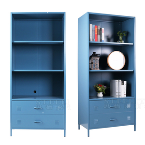 Đồ nội thất nhà thư viện kệ sách kệ sách kim loại lưu trữ hiển thị kệ sách kim loại công nghiệp với 2 ngăn kéo - Product Image 4