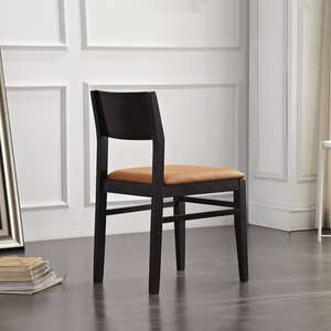 Chaise de salle à manger en bois massif empilable vintage <span class=keywords><strong>scandinave</strong></span> du milieu du siècle avec revêtement en cuir, mobilier durable pour la maison - Product Image 6