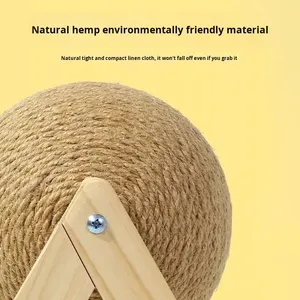 Manufacturer Wholesale Durable Wooden Minimalist <strong>Cat</strong> <strong>Scratching</strong> <strong>Post</strong> Hand-<strong>wrapped</strong> Jute Sisal Rope Climbing Frame - Product Image 3