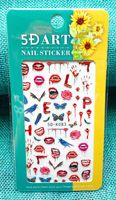 Autocollants pour décoration d'ongles de saint-valentin rouge lèvres Sexy bouche 5D Nail Art