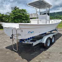 Bateau de pêche sportive Liya avec moteur hors-bord, bateaux Panga en fibre de verre de 4 à 8 m pour la pêche de loisir à grande vitesse