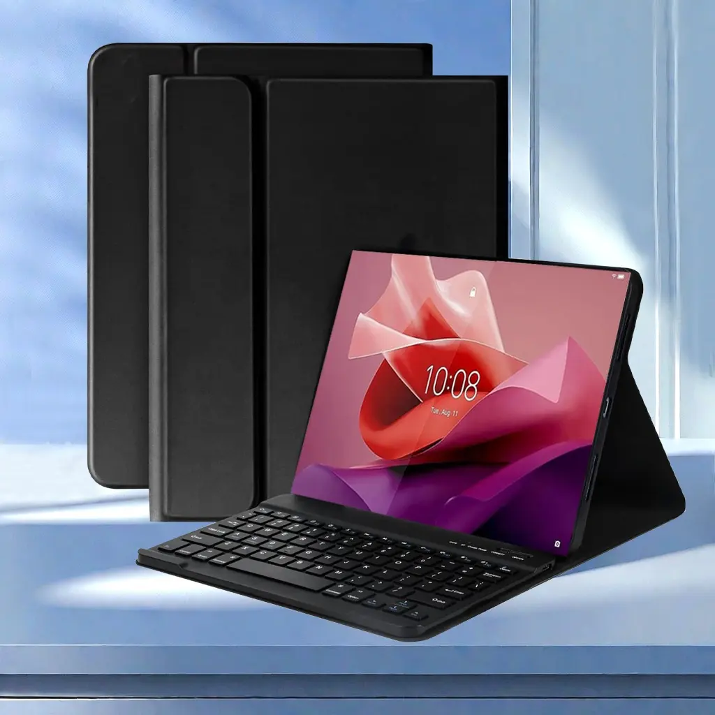 2024 sıcak kablosuz klavye manyetik özel dil deri Tablet kapak için Lenovo Tab 12.7 TB-371FC TB-370FB kılıf klavye