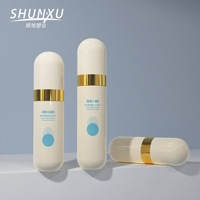 Vente flash : flacon pulvérisateur de voyage en plastique PET mat de 2 oz et 4 oz, forme de pilule, couleur personnalisée, flacon pulvérisateur cosmétique, flacon pompe pour lotion
