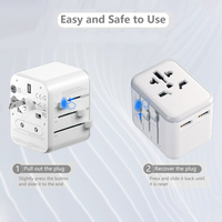 Prise secteur Worldplug 5V 2.4A Adaptateur secteur de voyage mondial Adaptateur universel international avec USB