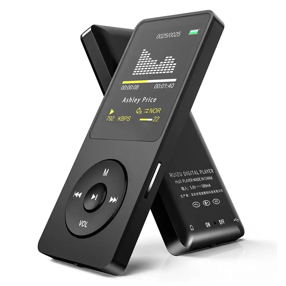 Ultra Slim Mp3 Music Player with FM Radio Voice Recorder Video Play Text Reading 80 Hours Playback and Expandable Up to 128GB