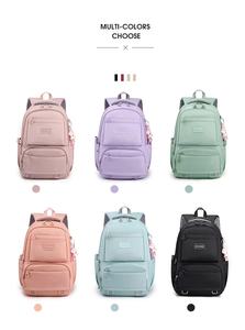 Sac pour ordinateur portable étanche en nylon émis par l'usine avec fermeture à ficelle à motif géométrique sac d'école pour étudiant - Product Image 6