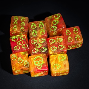Chất Lượng Cao Bán Buôn 16Mm Acrylic Vuông Swirl Mô Hình Hộp Sọ Nhiều Màu Hội Đồng Quản Trị Trò Chơi Xúc Xắc Với Con Rồng Và Dungeons Phong Cách - Product Image 3