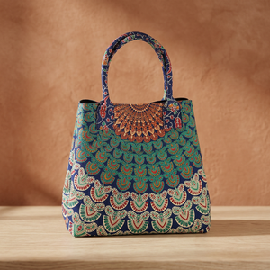 Bolso Tote de Tela de Algodón Hecho a Mano para Mujer con Patrón de Dibujos Animados, Lazo y Flores, Cierre de Cremallera, Bolso Bandolera - Product Image 5