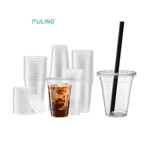 Fuling Plastics PET usa e getta muslimex scones mocha lattes cold clear usa e getta plastica ice coffee frappes cups