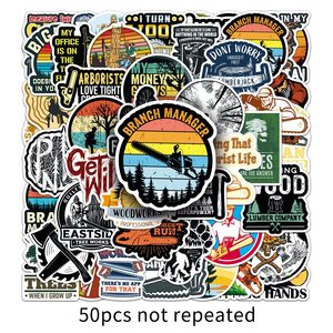 50PCS Trendy Forest motosierra escalada arborista carpintero leñador pegatina - Product Image 2