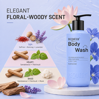 Gel Douche OEM ODM 395ml Parfumé Longue Durée 24H Senteur Séduisante Nénuphar Bleu Hydratant Barrière Cutanée