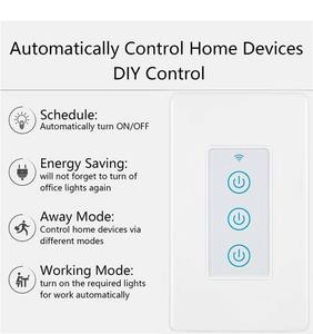 Interrupteur mural intelligent Wi-Fi 3 gangs MT-1231MN11 Matter avec panneau tactile en verre (norme US) – Prise en charge de la commande vocale et de la télécommande via application - Product Image 4