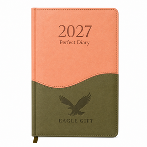 New Design 2027 Leather Hardcover Diary Planner, Custom Engraved Logo Business Journal Agenda <b>Notebook</b> For Office And Festival - Product Image 3
