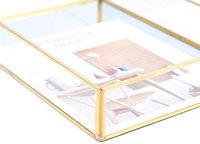 Plateau miroir doré, plateau miroir rectangulaire pouvant contenir du parfum, des bijoux, des cosmétiques, plateau de décoration de chambre