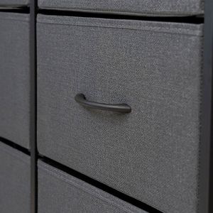 Commode moderne en tissu à 8 tiroirs, meuble de rangement au design minimaliste pour chambre à coucher, structure autoportante en acier - Product Image 5