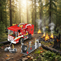Blocs de construction éducatifs DIY - Ensemble de blocs en plastique ABS avec des modèles de voitures de pompiers et d'avions pour enfants et adultes