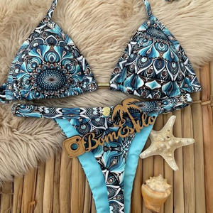 Push up poitrine rembourré Mini coupe haute 280 Gsm Spandex Nylon sans bretelles femmes haute qualité métal accessoires décoration maillot de bain - Product Image 6