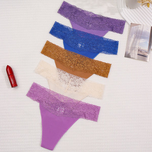 Ropa Interior de Mujer 2025, Nuevo Estilo, Cómoda, Transpirable, en Forma de T, Simple, de Talle Bajo, de Encaje, Sin Costuras, de Punto, de Algodón Puro - Product Image 3