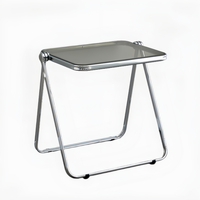 Moderner Klappbarer Kaffeetisch Tragbarer Metall-Beistelltisch für Wohnzimmer, Terrasse, Balkon und Café-Möbel