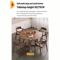 Table ronde en bois massif de style nordique, table à manger simple et moderne de style japonais, ensemble de chaises, table de réunion et table basse pour la maison