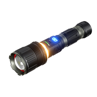 Lampe torche rechargeable en aluminium haute puissance Wason 50W, lampe torche portative antidérapante en silicone avec lanterne LED centrale