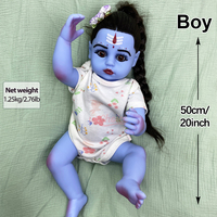 Muñeco de Vinilo Krishna para Bebés, Brazos y Piernas Desmontables, Fabricación Personalizada, Regalos Promocionales para Fiestas, Figuras Culturales, Molde Disponible