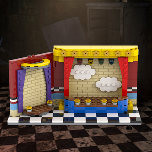 MOC1423 <span class=keywords><strong>FNAF</strong></span> Game Midnight Bear Stage 286 Pezzi con Chica Bonnie Freddy Foxy, Modello Horror da Assemblare, Blocchi da Costruzione, Regalo per Bambini - Product Image 1