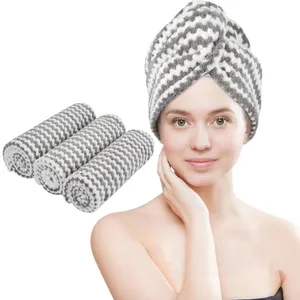 Chapeau en microfibre pour séchage des cheveux, couvre-chef, Turban torsadé, serviette pour cheveux secs