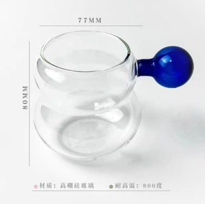 Tasse à boire en <span class=keywords><strong>verre</strong></span> monocouche en forme de <span class=keywords><strong>gourde</strong></span> transparente résistante à la chaleur de style japonais avec poignée en boule colorée - Product Image 5