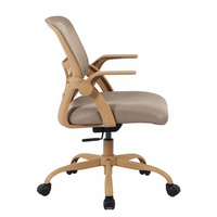 Chaise de bureau Henglin à dossier mi-haut en maille, hauteur réglable, siège en tissu respirant, accoudoirs fixes, base conique en nylon 50 mm, pour bureau à domicile