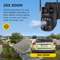 Zoom óptico 20X Lente Dual 4G Cámara solar Zoom grande Sensor dual PIR Detección humana Cámara PTZ IP65 Gran angular GSM Cámara CCTV