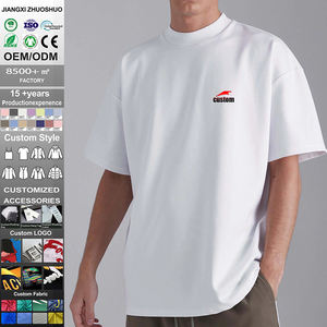 Camisetas de Diseño Personalizado para Hombre, <span class=keywords><strong>Camiseta</strong></span> Lisa, Estilo Urbano, Holgada, de Algodón Grueso y Resistente para Hombre - Product Image 1