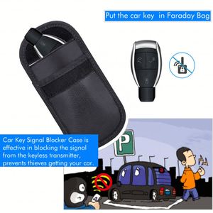 CUSTOM Fireproof Waterproof Car Key Pouch Hot Sale RFID Signal Blocking Anti-theft Anti-hacking Fabric Key Case Made Filing - Product Image 3