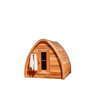 Cabine de sauna extérieure Hemlock avec porte et fenêtres pour hôtel et usage familial, chauffage à pierre volcanique 4500 Watts - Product Image 4